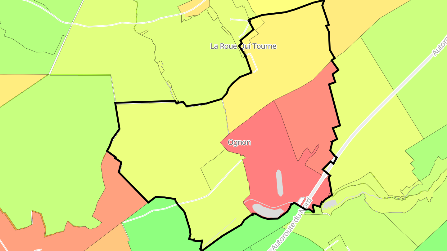 Carte des prix de l'immobilier Ognon