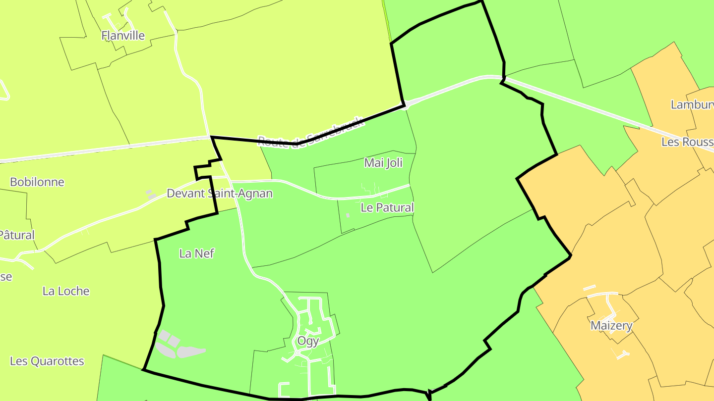 Carte des prix de l'immobilier Ogy