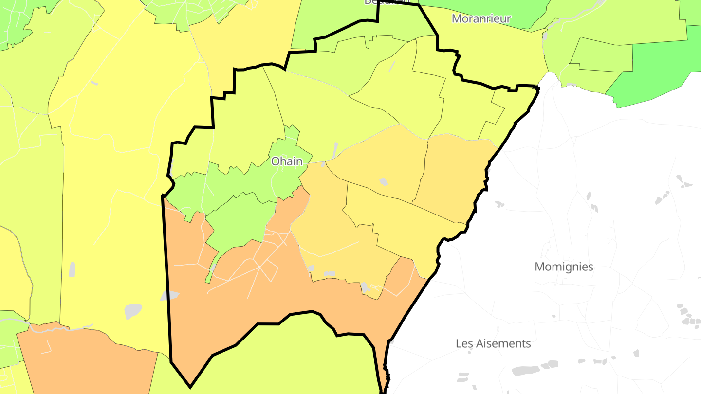 Carte des prix de l'immobilier Ohain