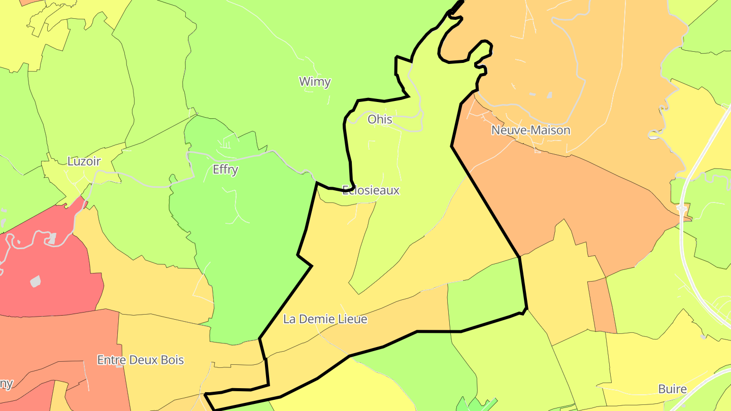 Carte des prix de l'immobilier Ohis