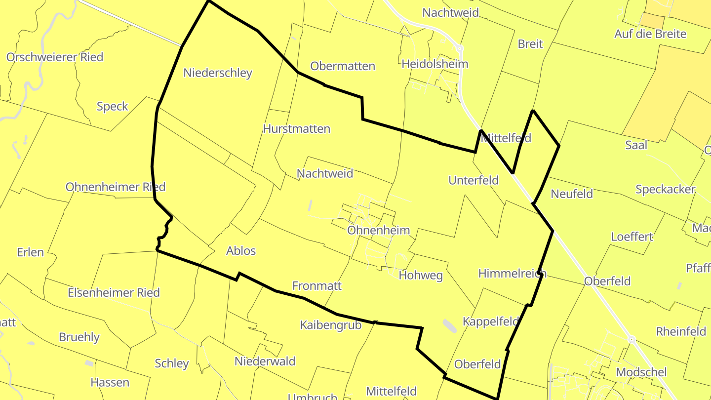 Carte des prix de l'immobilier Ohnenheim