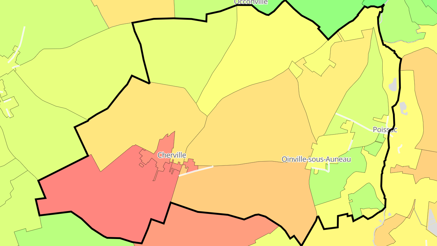 Carte des prix de l'immobilier Oinville-sous-Auneau
