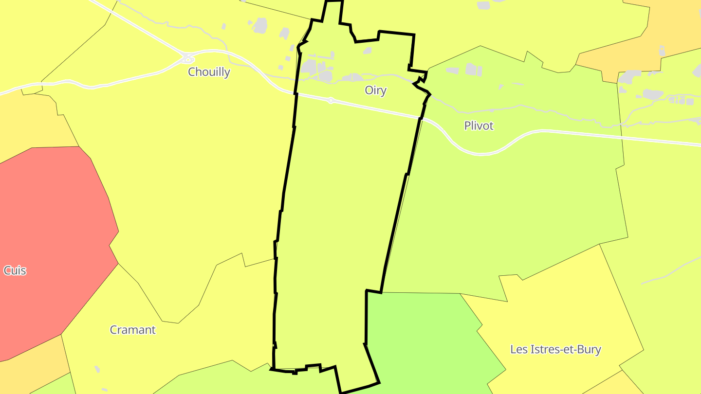 Carte des prix de l'immobilier Oiry
