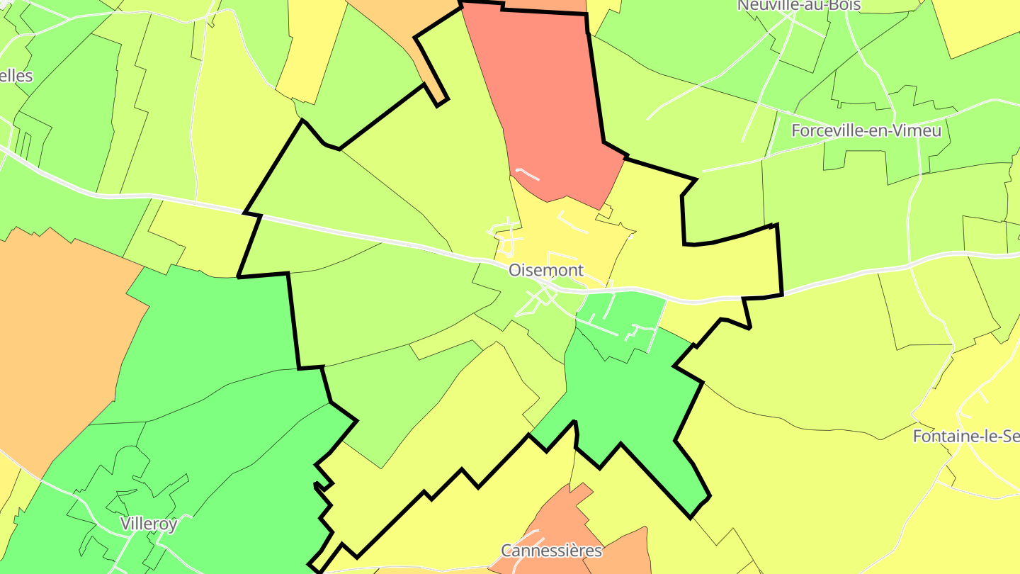 Carte des prix de l'immobilier Oisemont