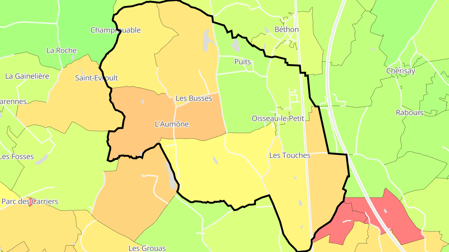 Carte des prix de l'immobilier Oisseau-le-Petit
