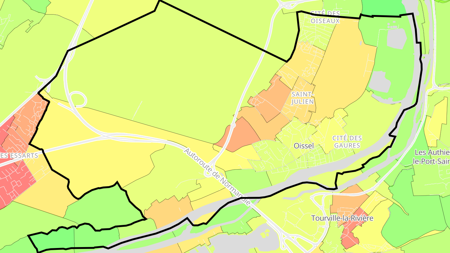 Carte des prix de l'immobilier Oissel