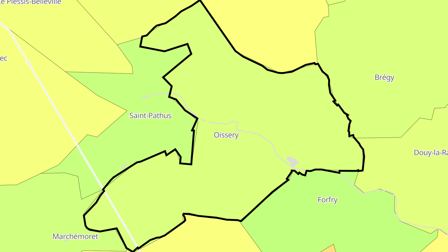 Carte des prix de l'immobilier Oissery