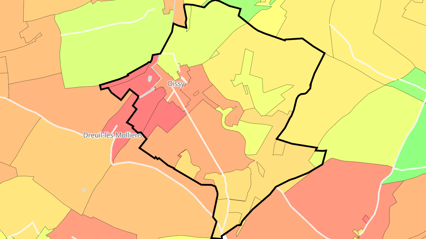 Carte des prix de l'immobilier Oissy