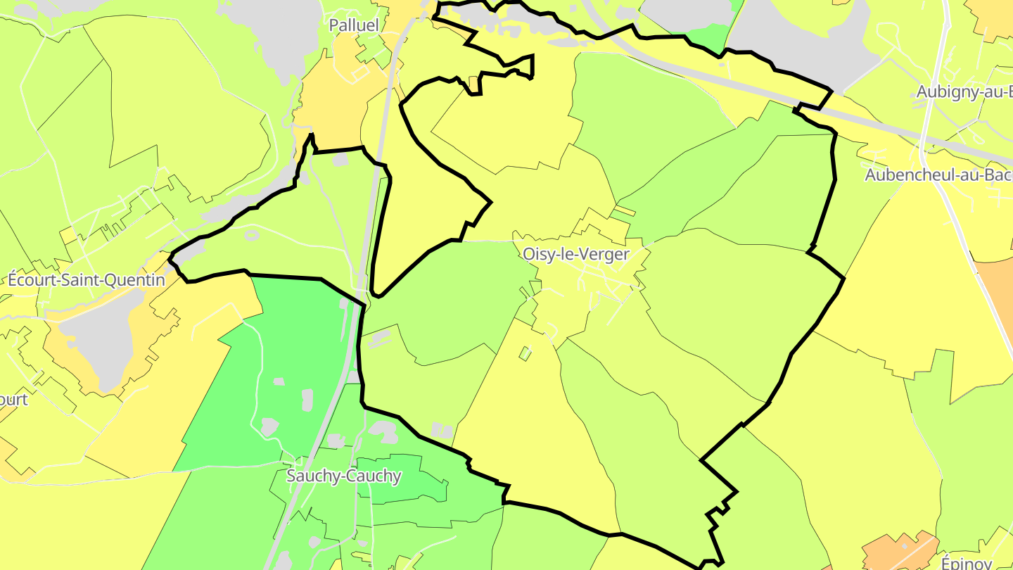 Carte des prix de l'immobilier Oisy-le-Verger