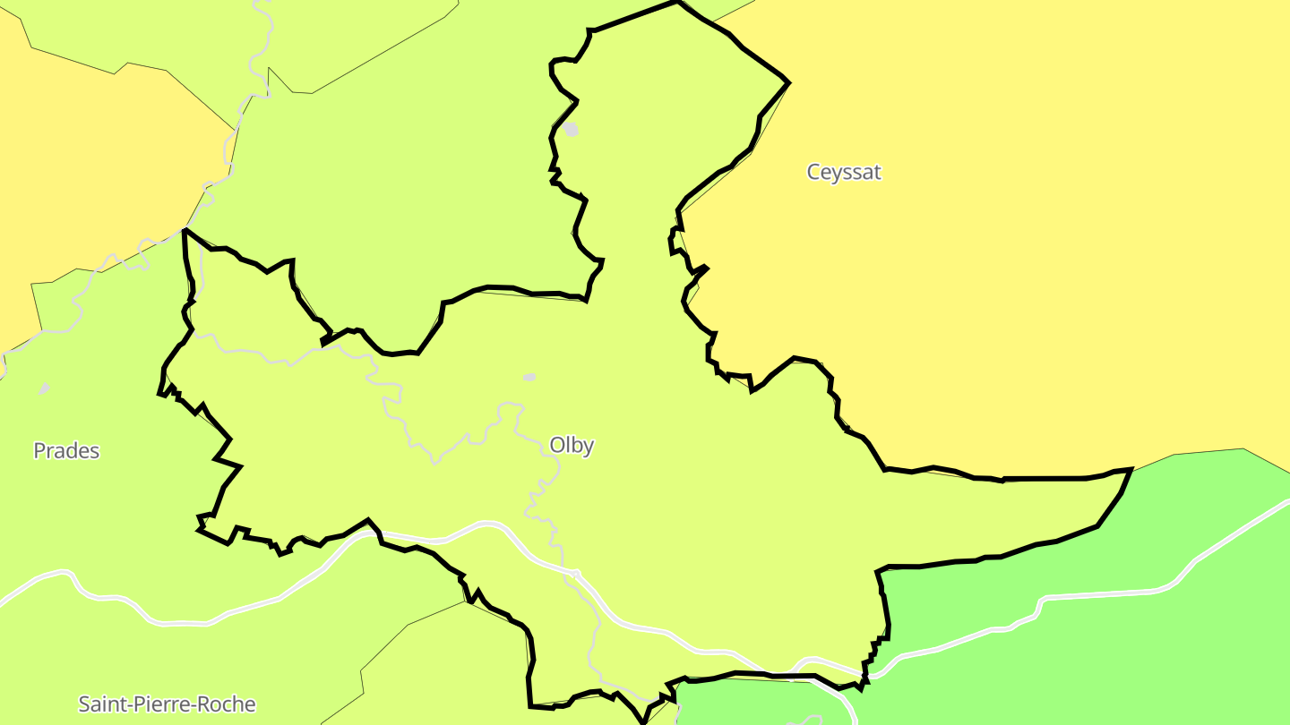Carte des prix de l'immobilier Olby