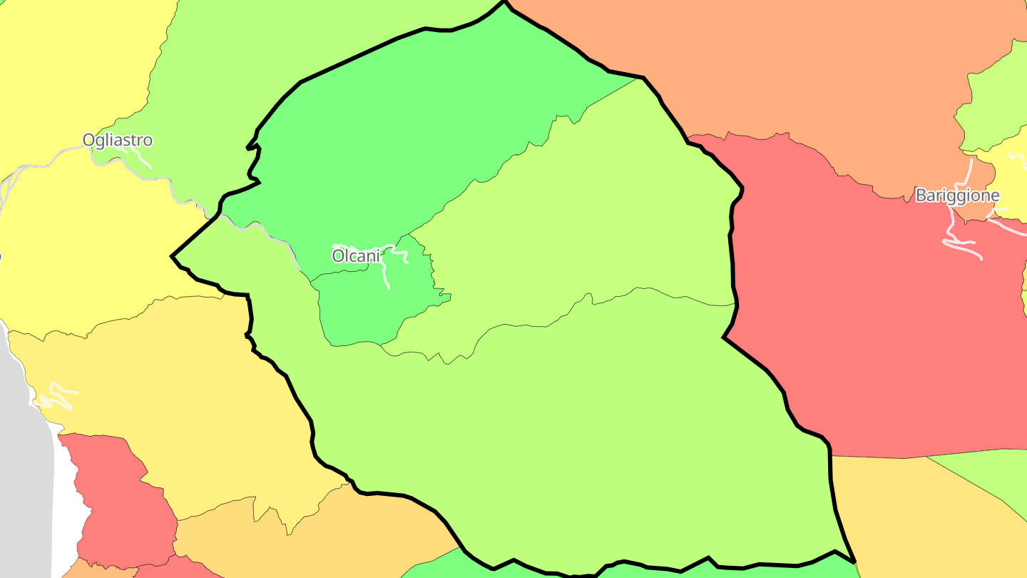 Carte des prix de l'immobilier Olcani