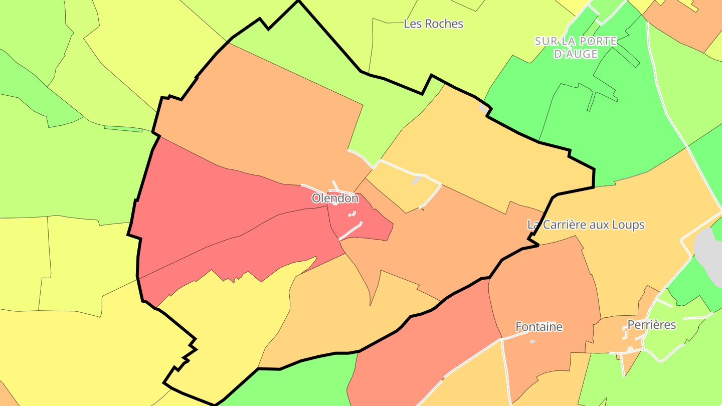Carte des prix de l'immobilier Olendon