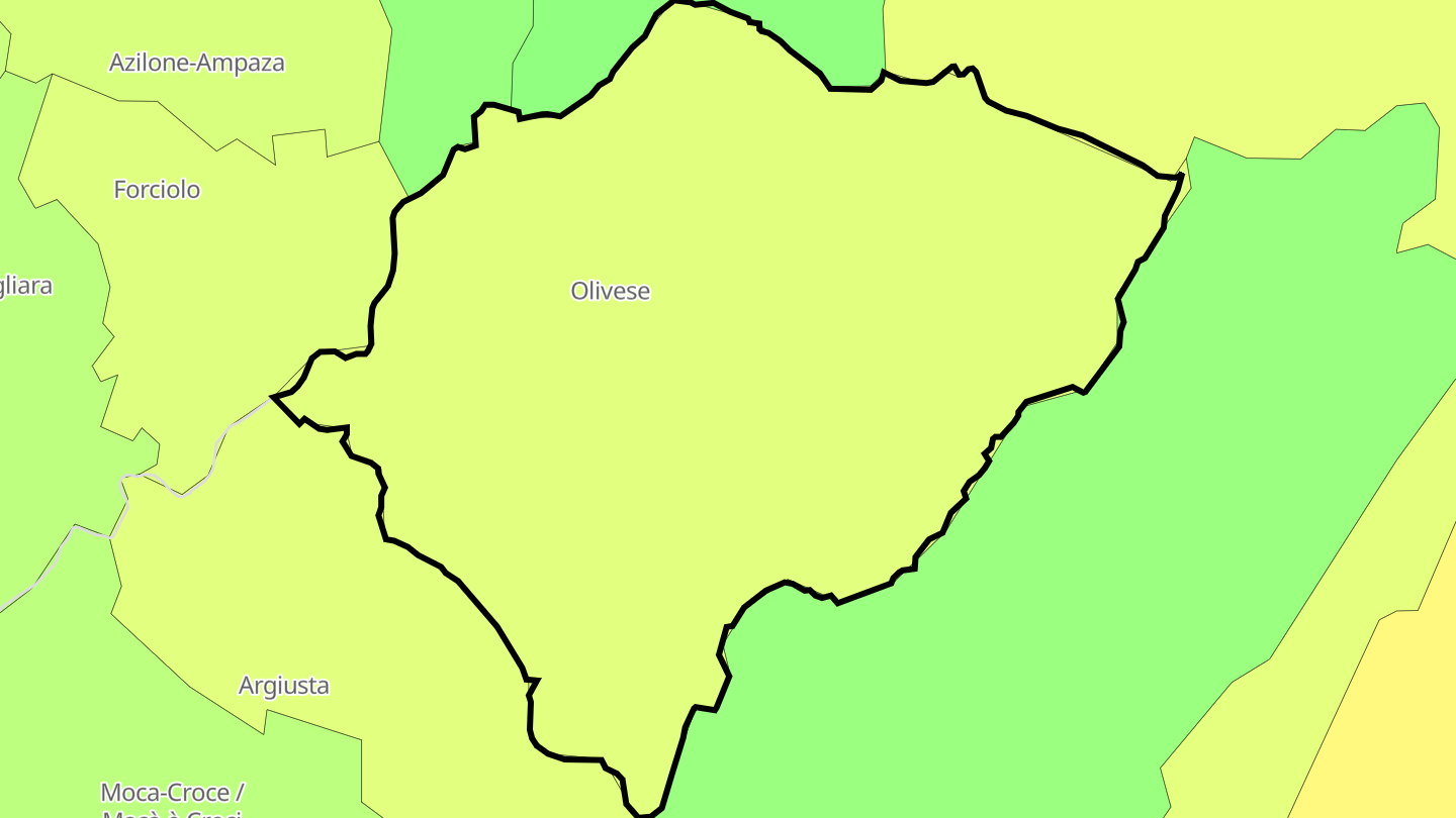 Carte des prix de l'immobilier Olivese
