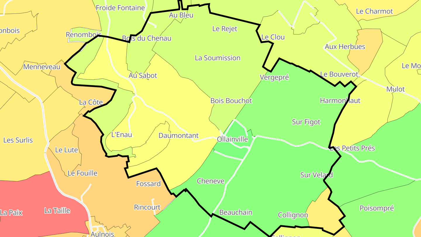 Carte des prix de l'immobilier Ollainville