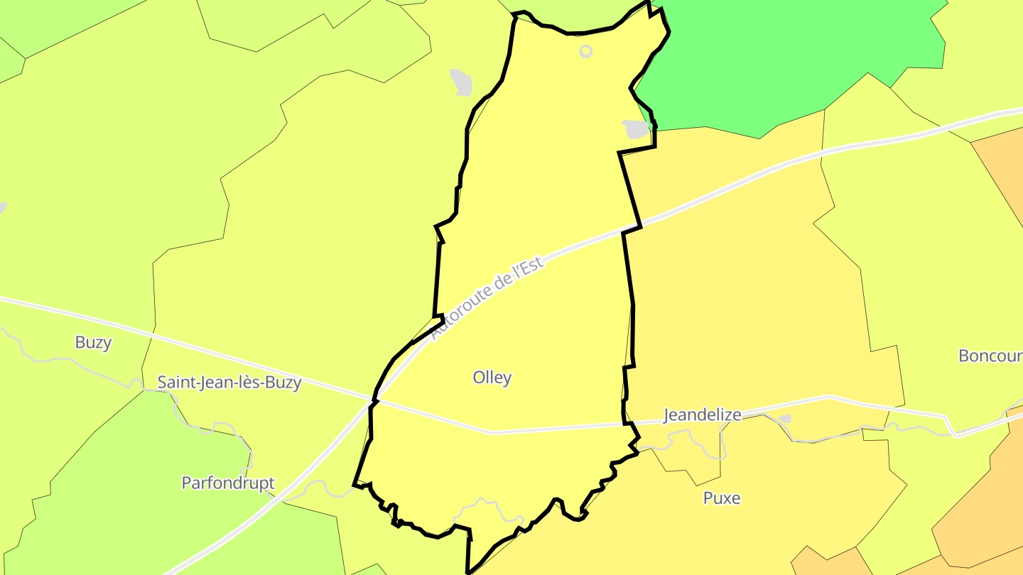 Carte des prix de l'immobilier Olley