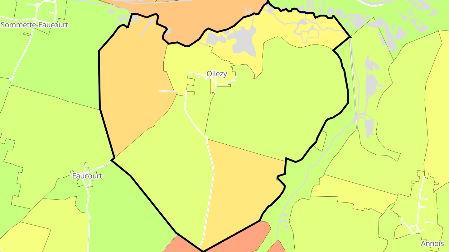 Carte des prix de l'immobilier Ollezy