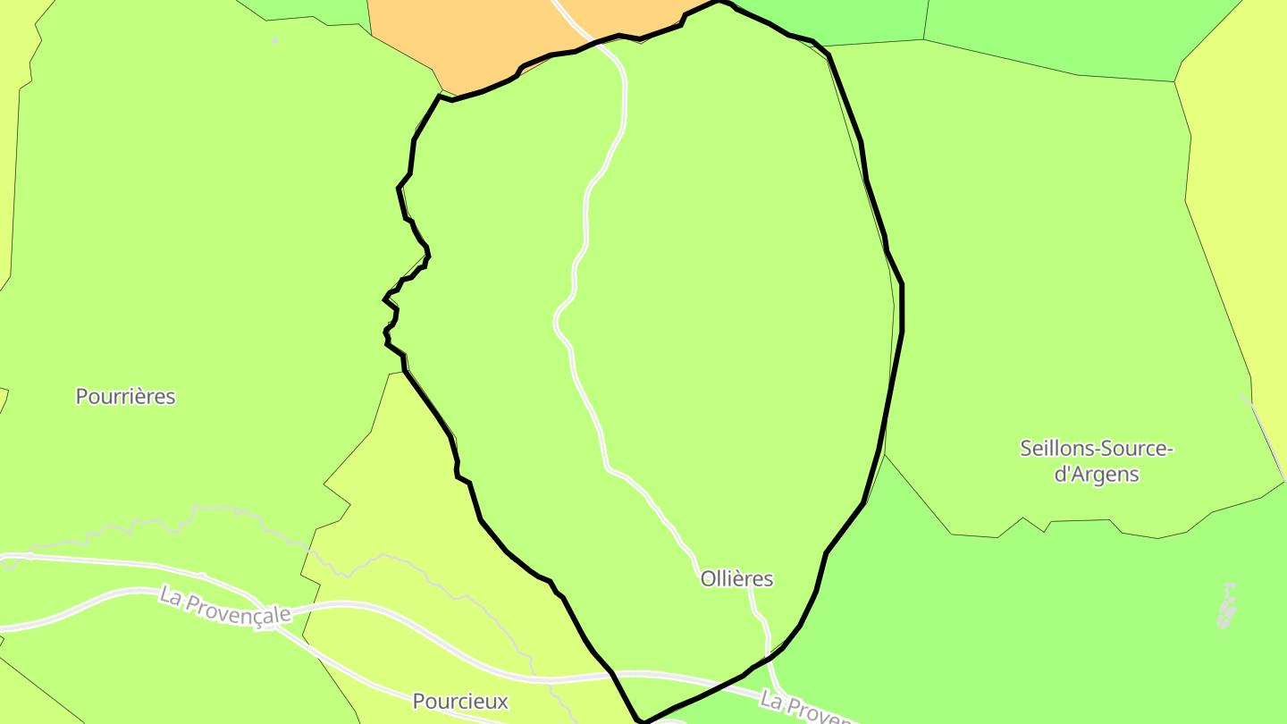Carte des prix de l'immobilier Ollières