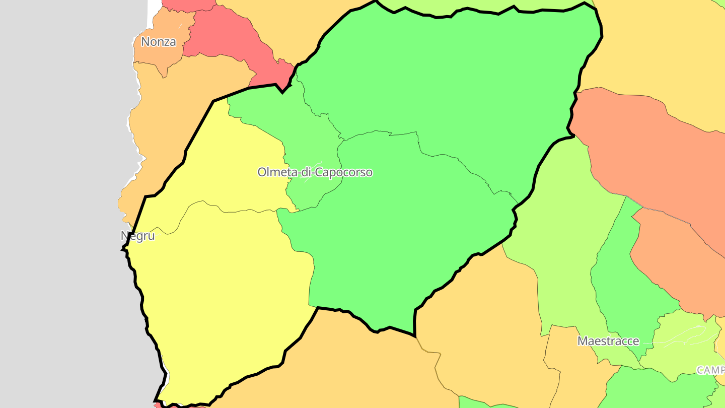 Carte des prix de l'immobilier Olmeta-di-Capocorso