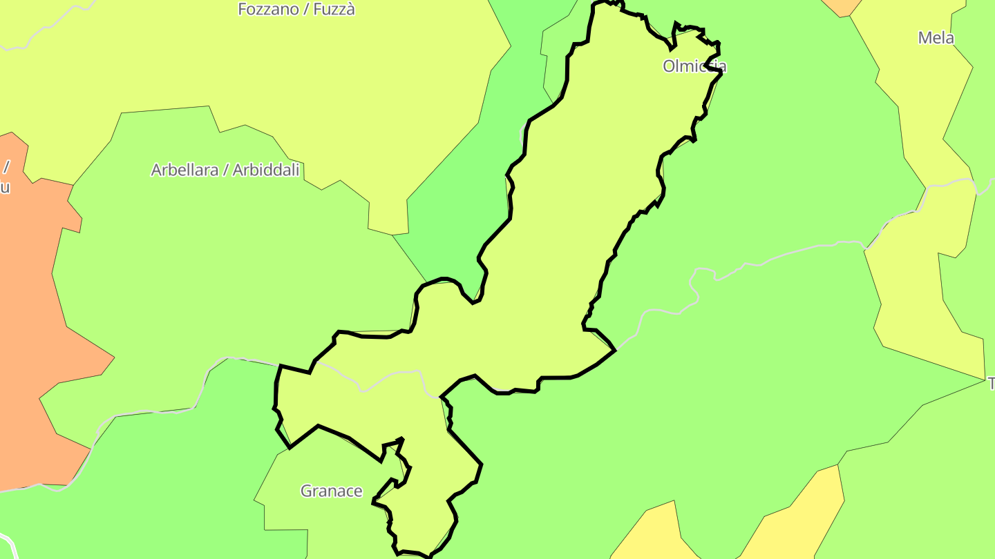 Carte des prix de l'immobilier Olmiccia