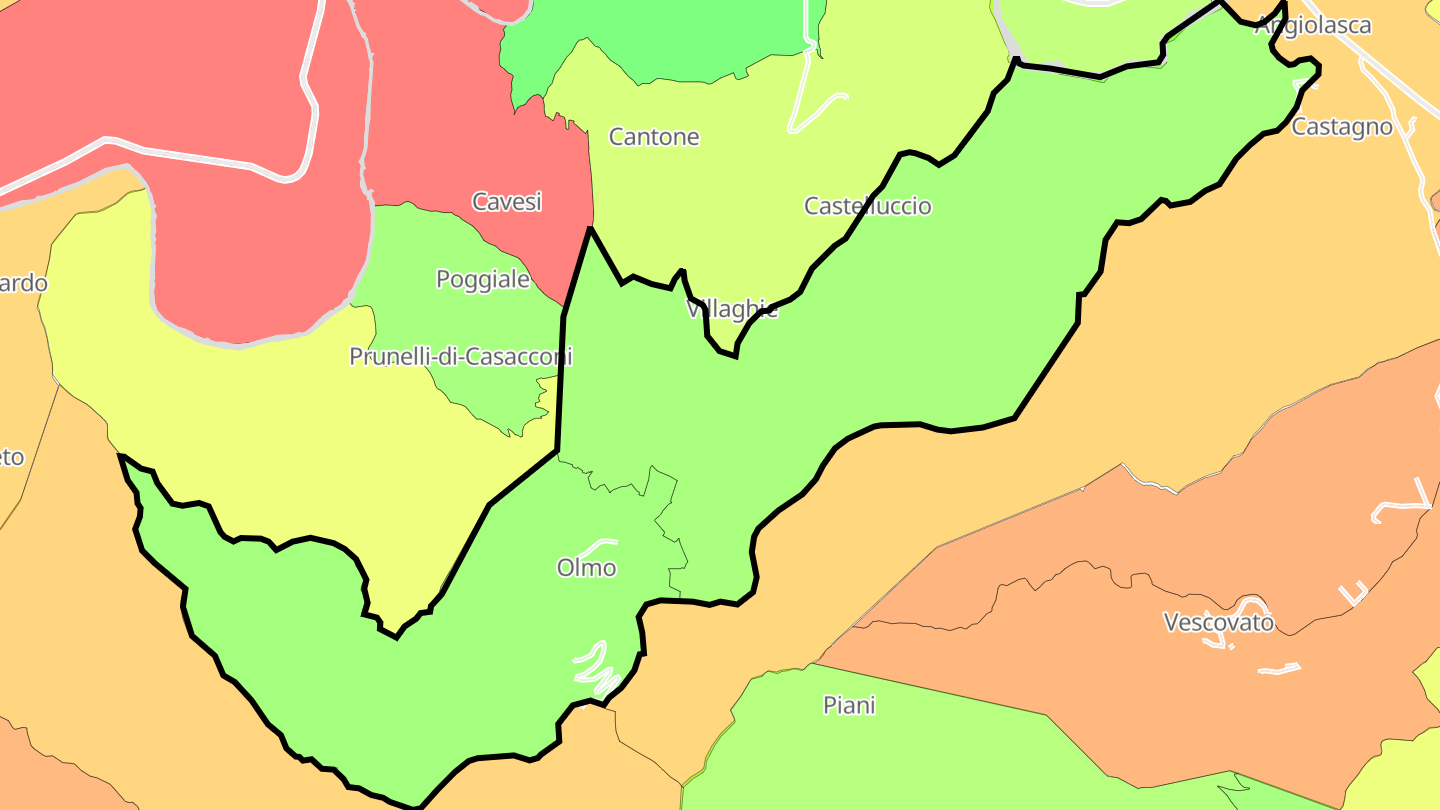 Carte des prix de l'immobilier Olmo