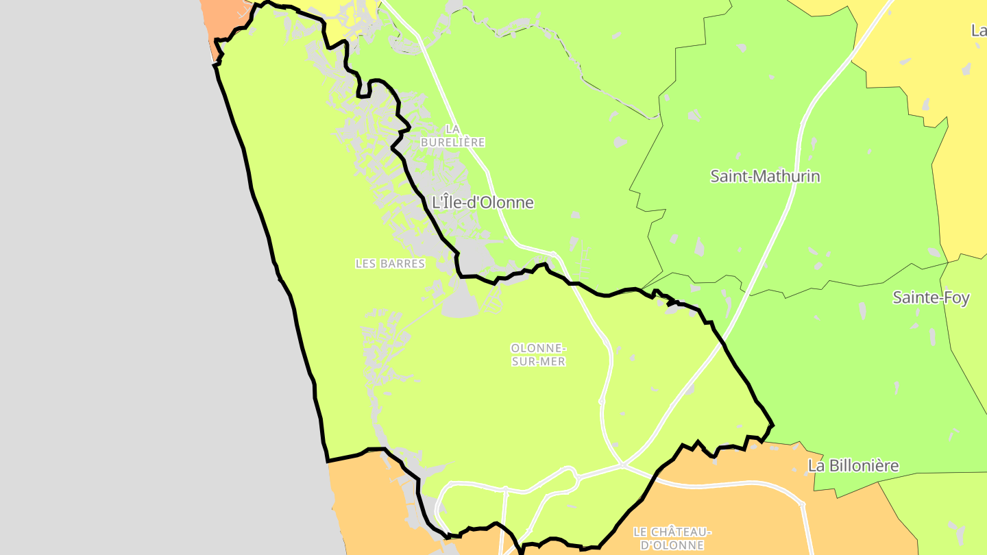 Carte des prix de l'immobilier Olonne-sur-Mer