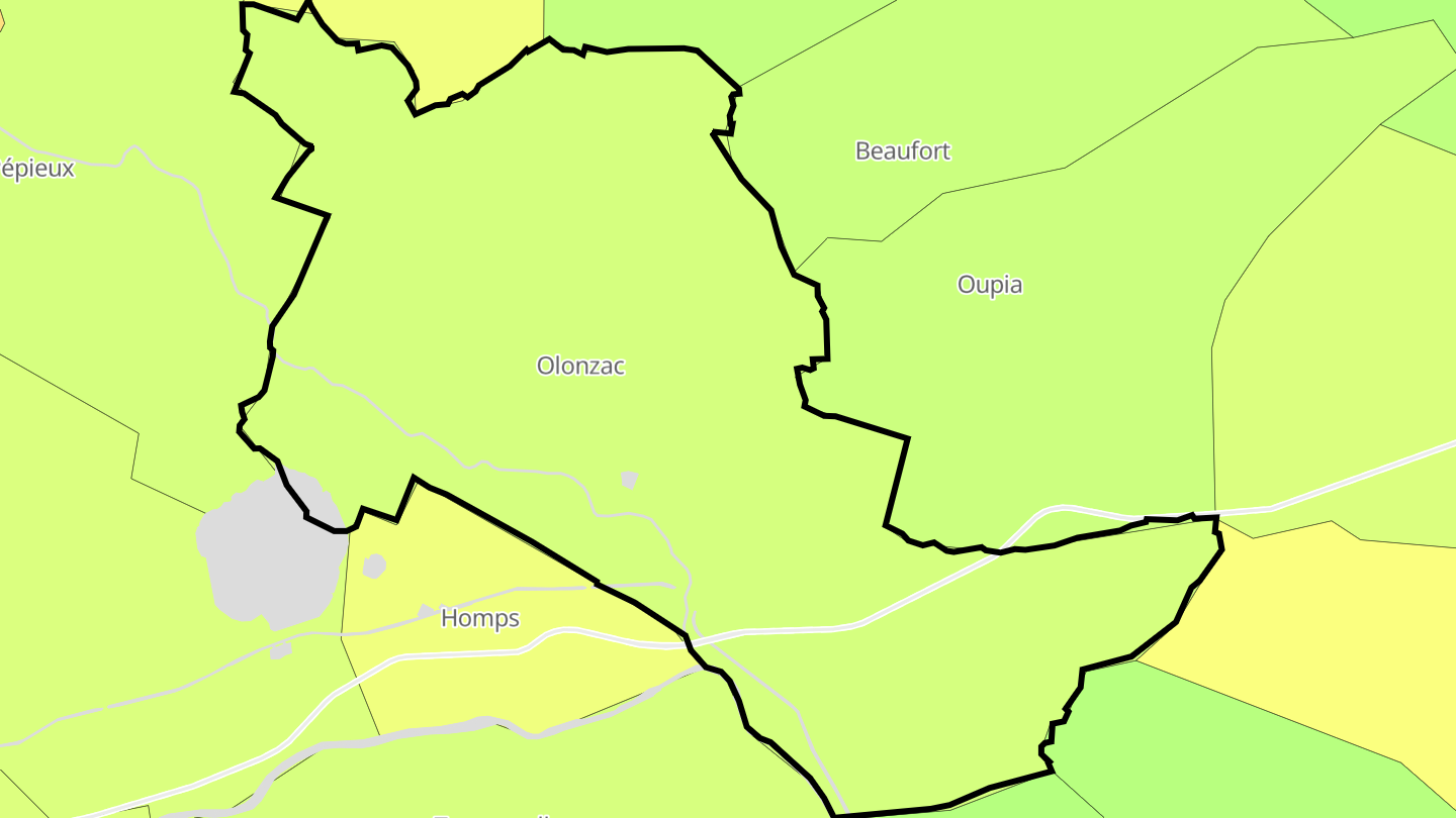 Carte des prix de l'immobilier Olonzac