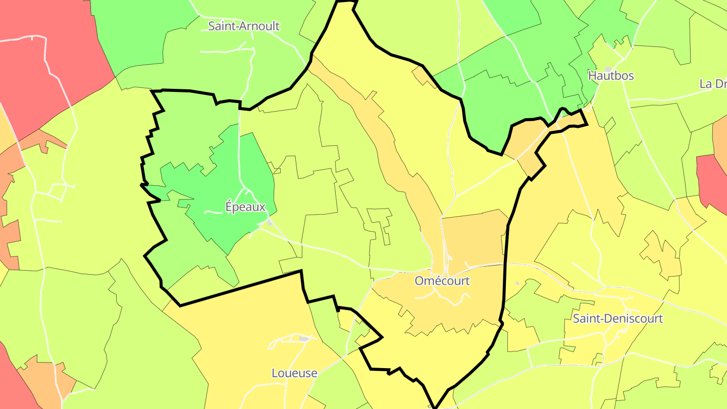 Carte des prix de l'immobilier Omécourt