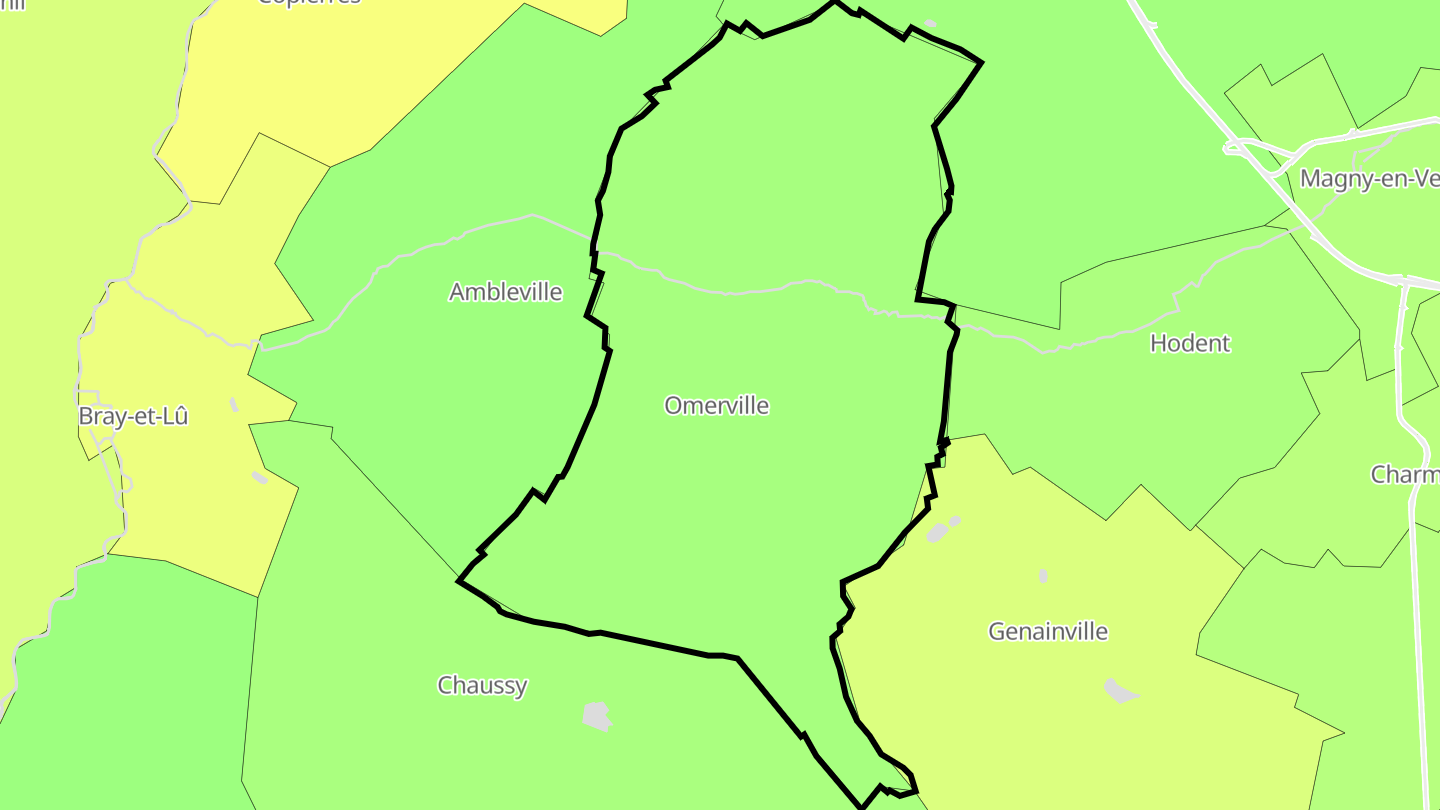 Carte des prix de l'immobilier Omerville