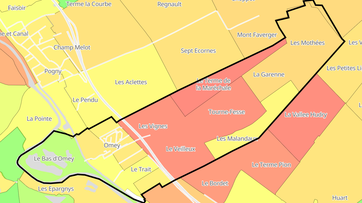 Carte des prix de l'immobilier Omey