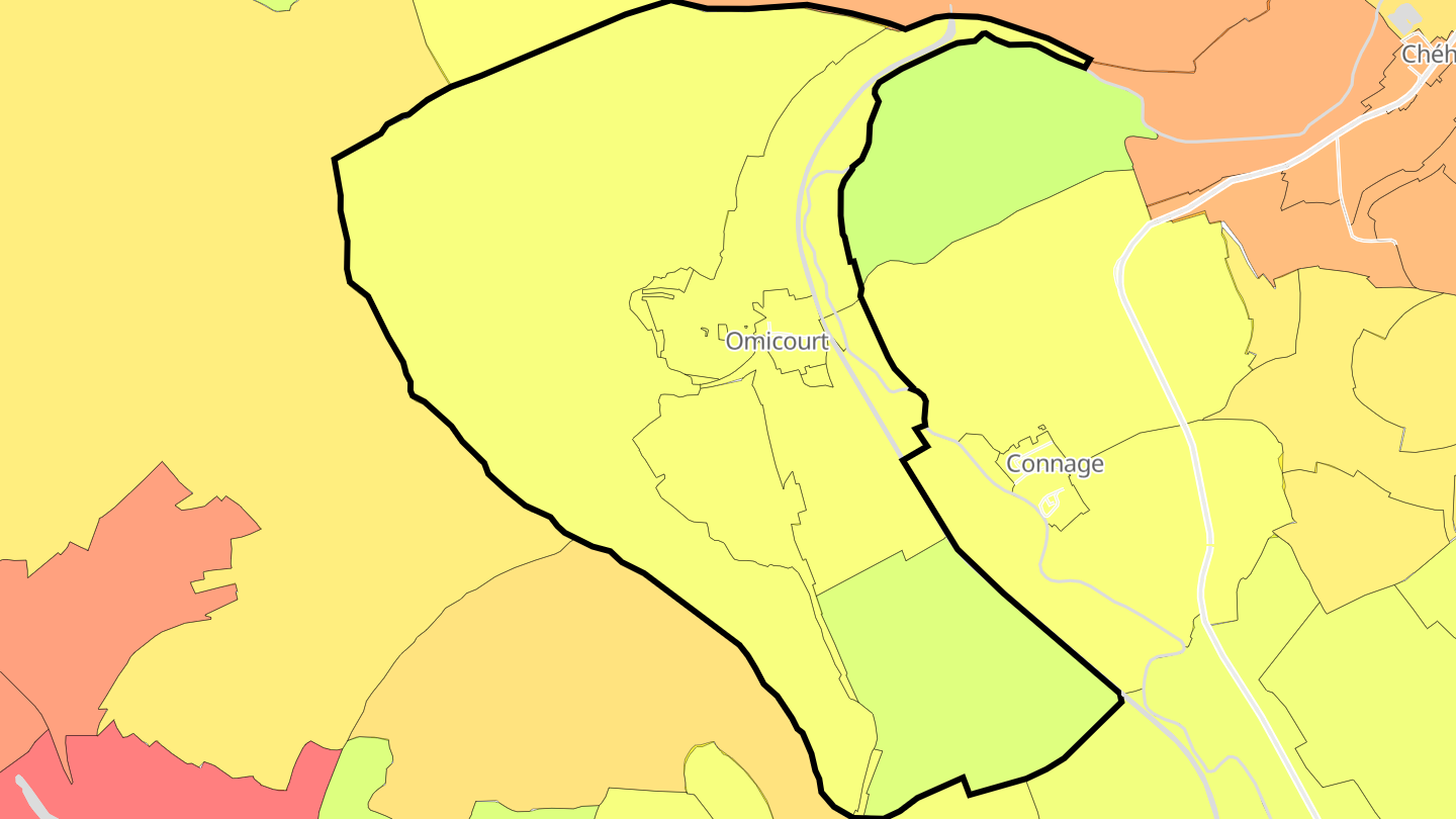 Carte des prix de l'immobilier Omicourt