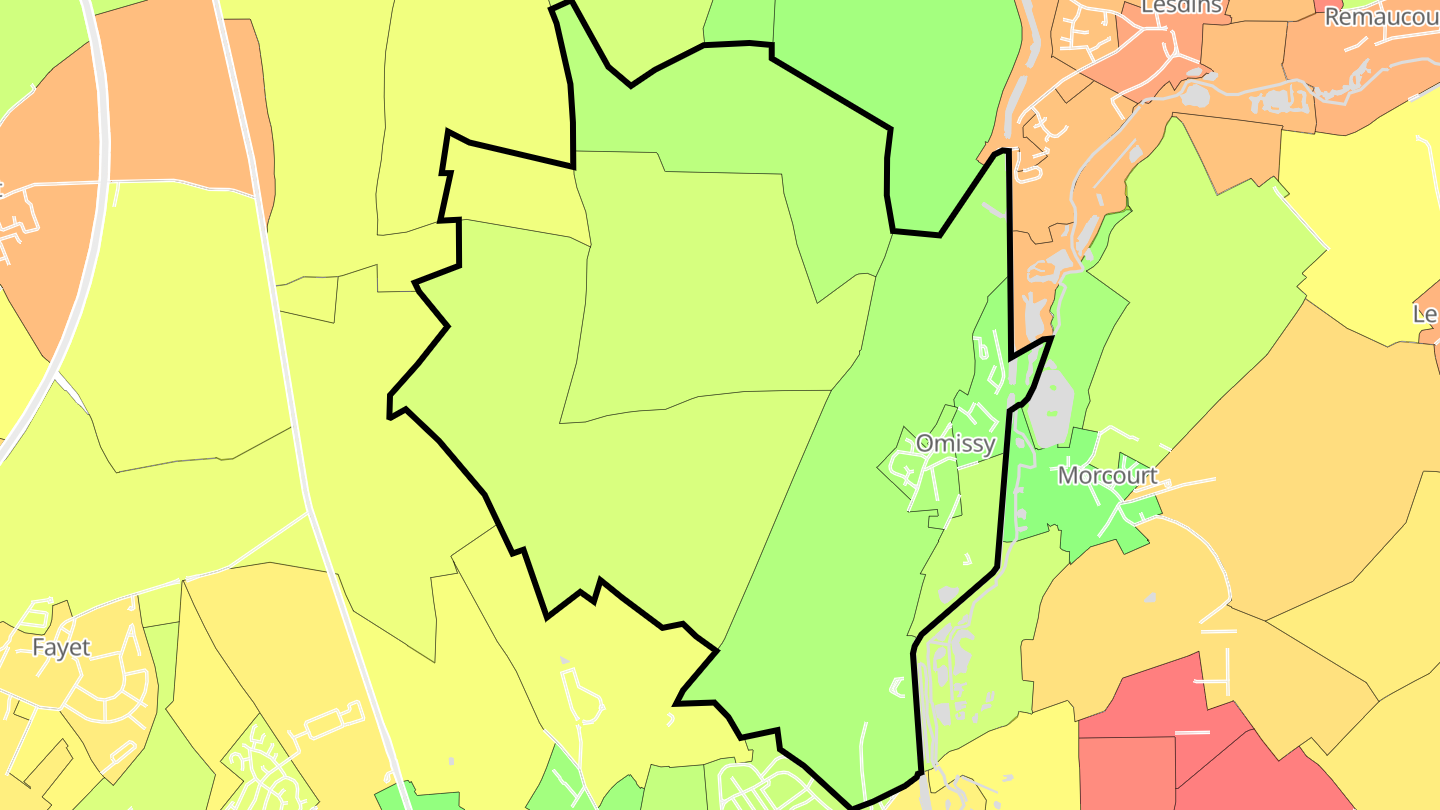 Carte des prix de l'immobilier Omissy