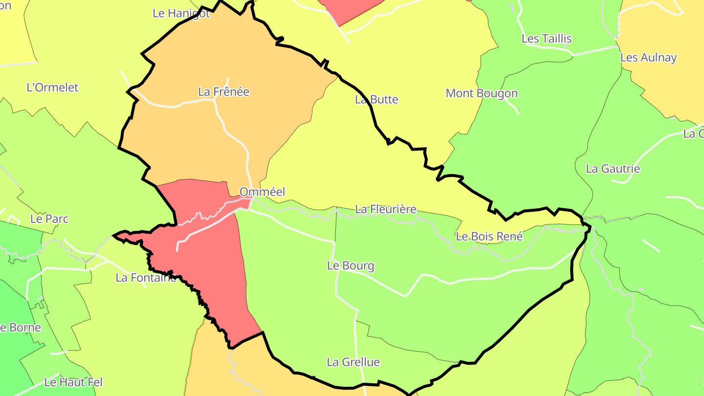 Carte des prix de l'immobilier Omméel