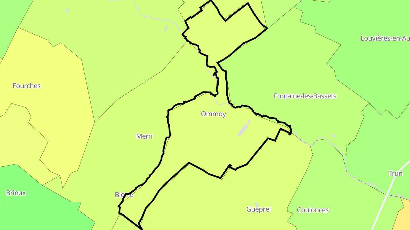 Carte des prix de l'immobilier Ommoy