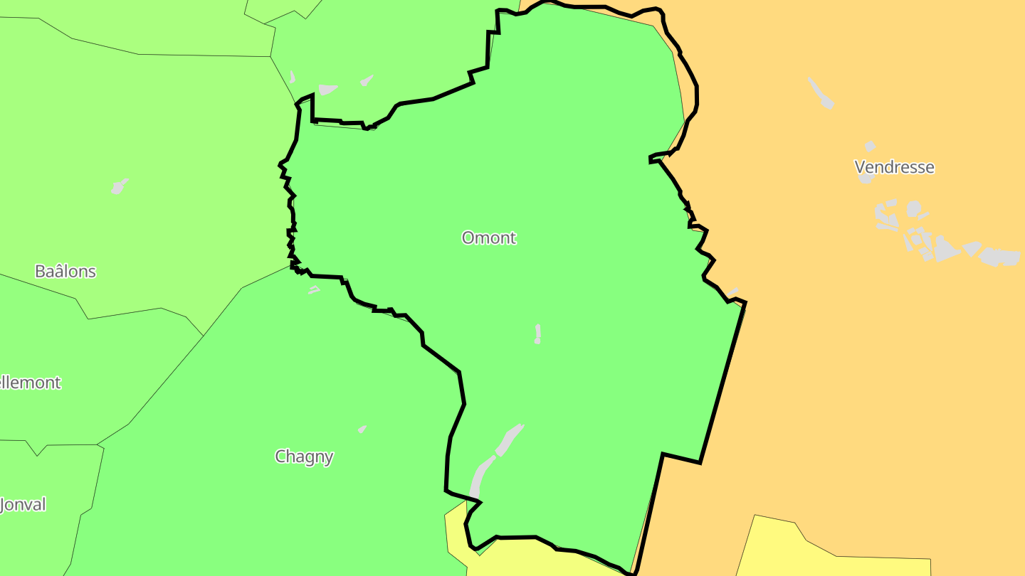 Carte des prix de l'immobilier Omont