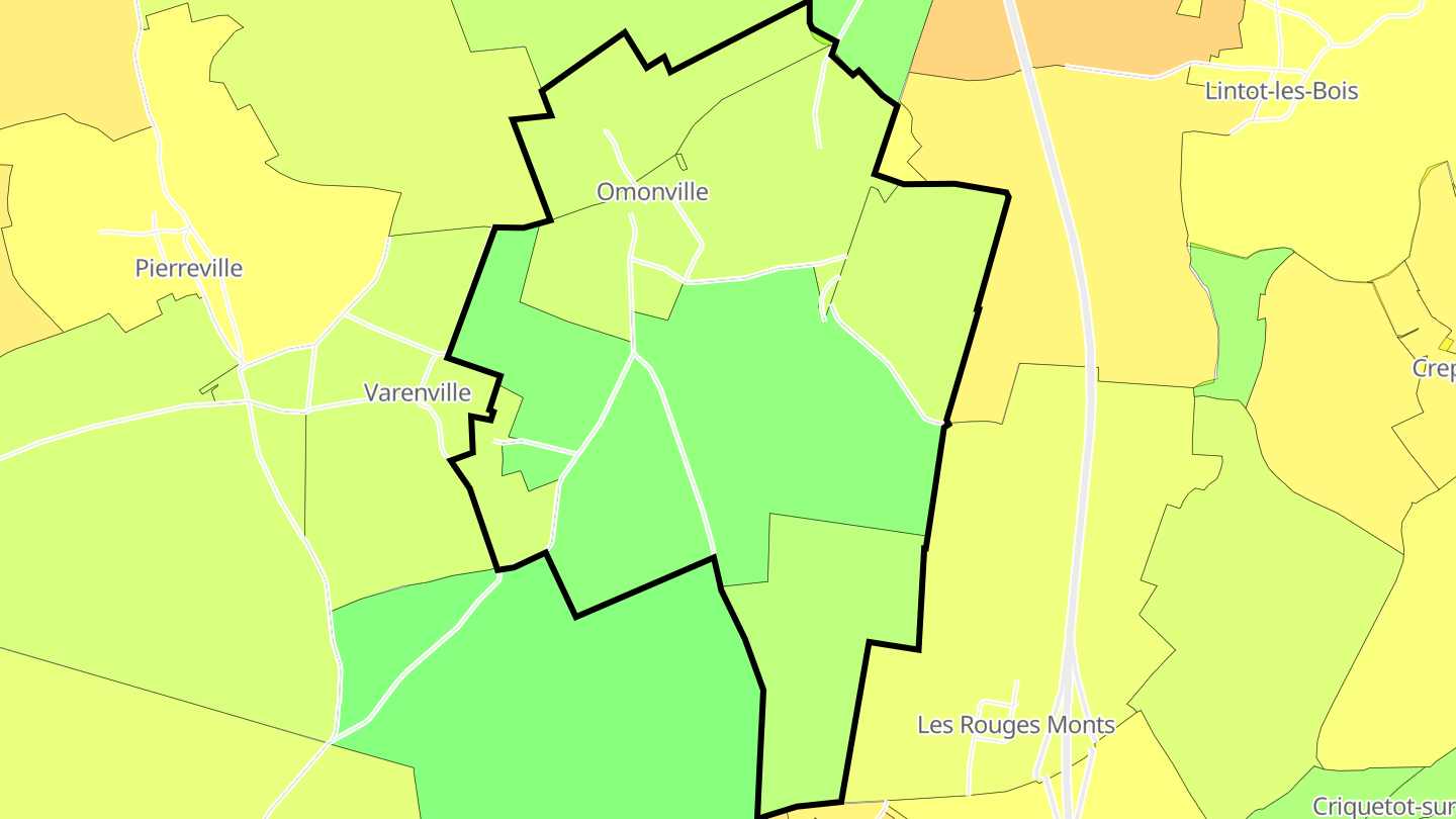 Carte des prix de l'immobilier Omonville