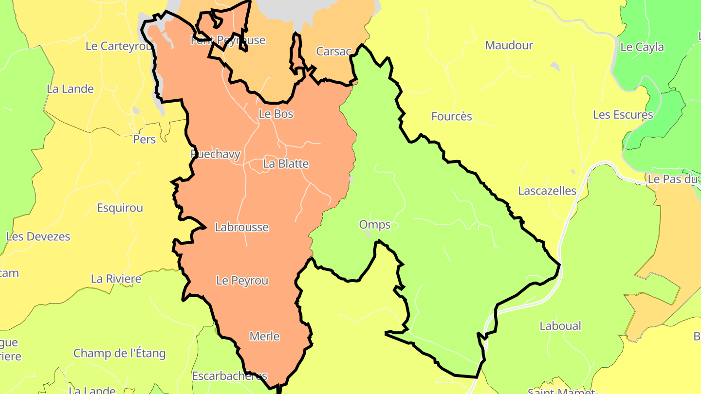 Carte des prix de l'immobilier Omps