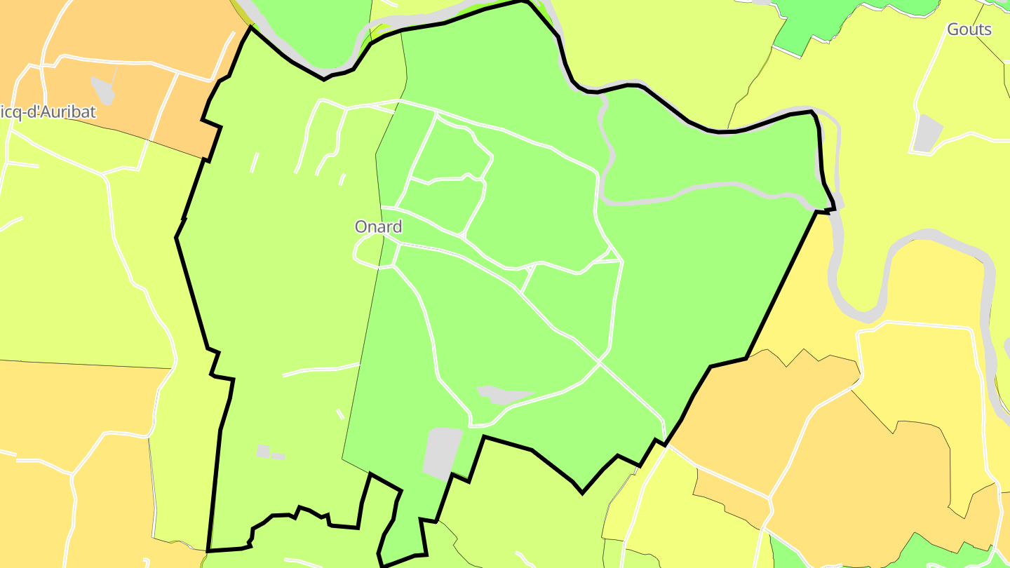 Carte des prix de l'immobilier Onard