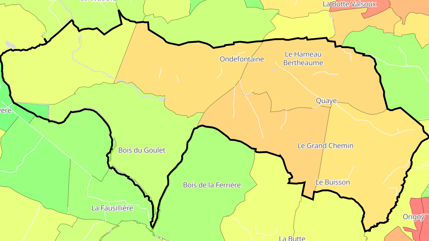Carte des prix de l'immobilier Ondefontaine
