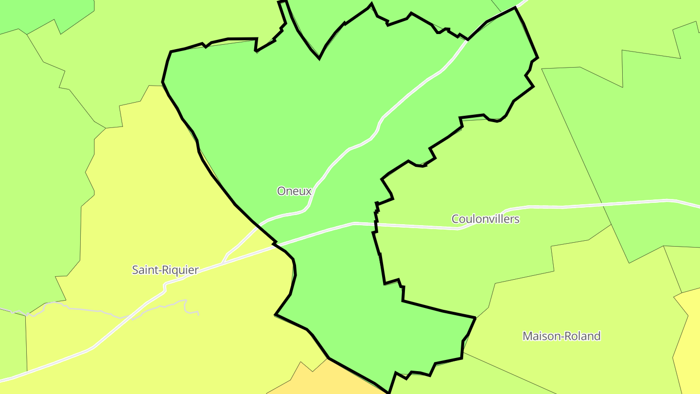 Carte des prix de l'immobilier Oneux