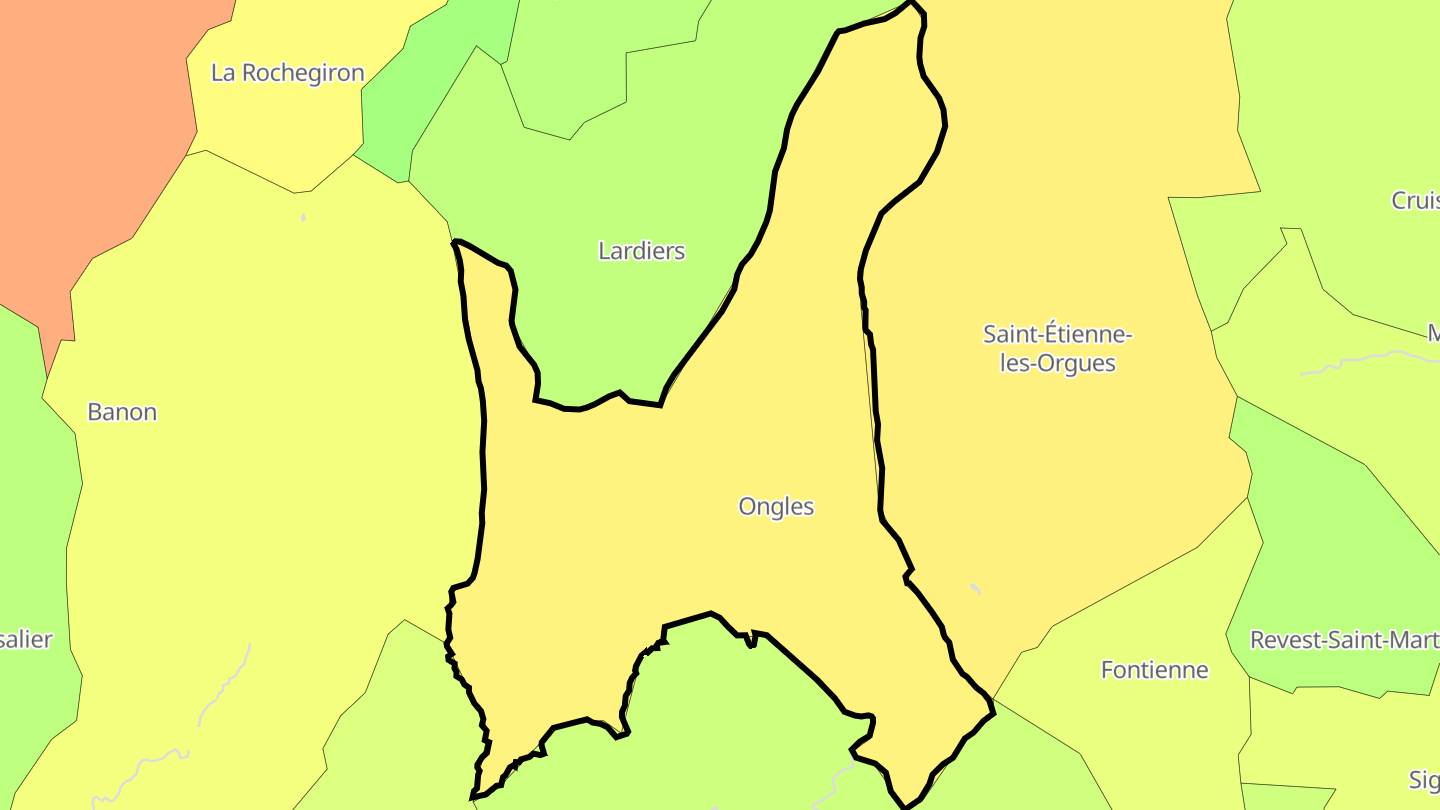 Carte des prix de l'immobilier Ongles