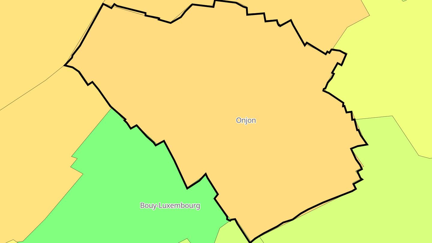 Carte des prix de l'immobilier Onjon