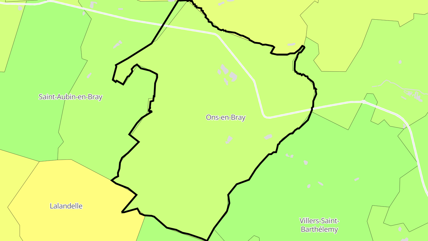 Carte des prix de l'immobilier Ons-en-Bray