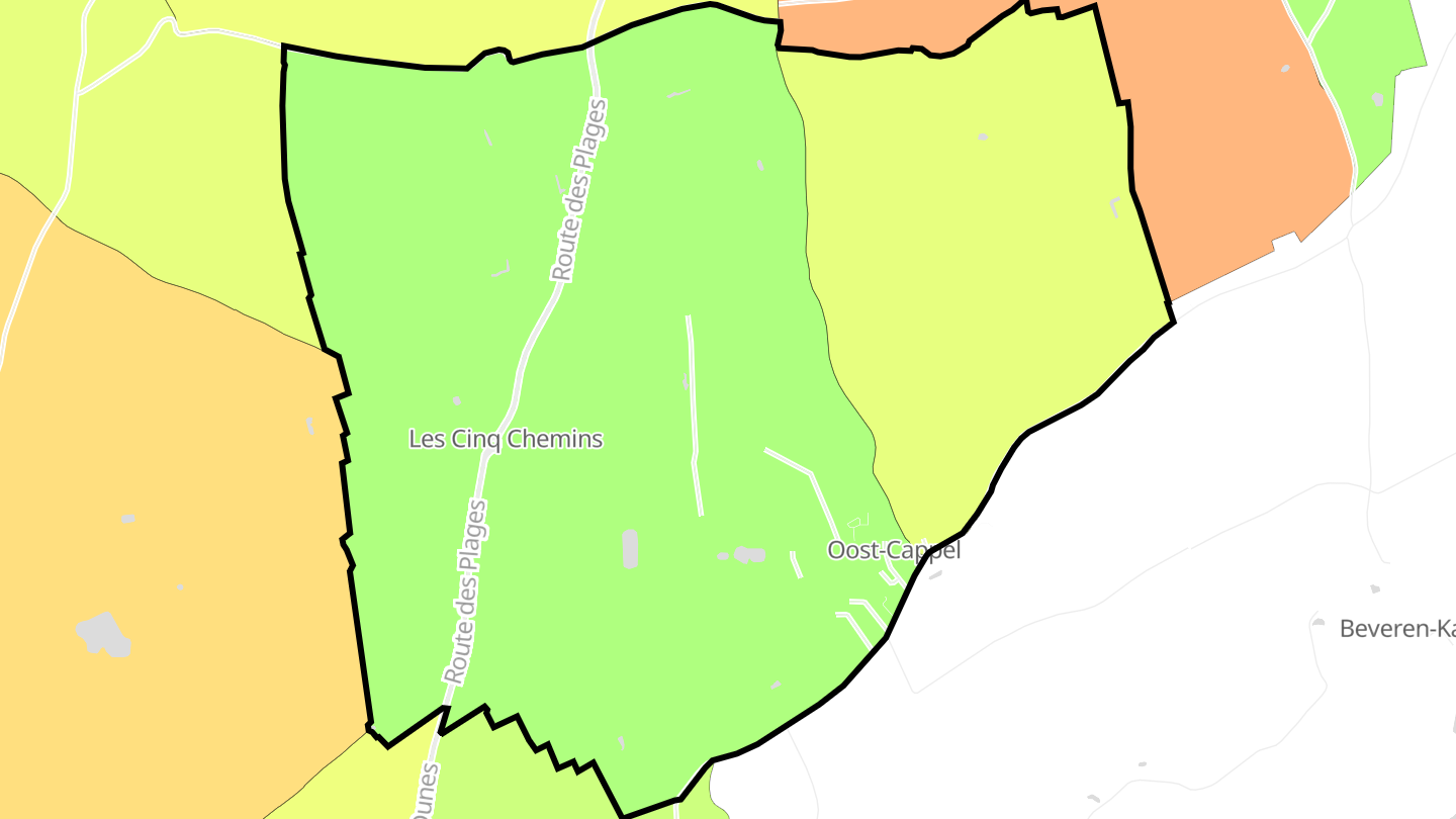 Carte des prix de l'immobilier Oost-Cappel