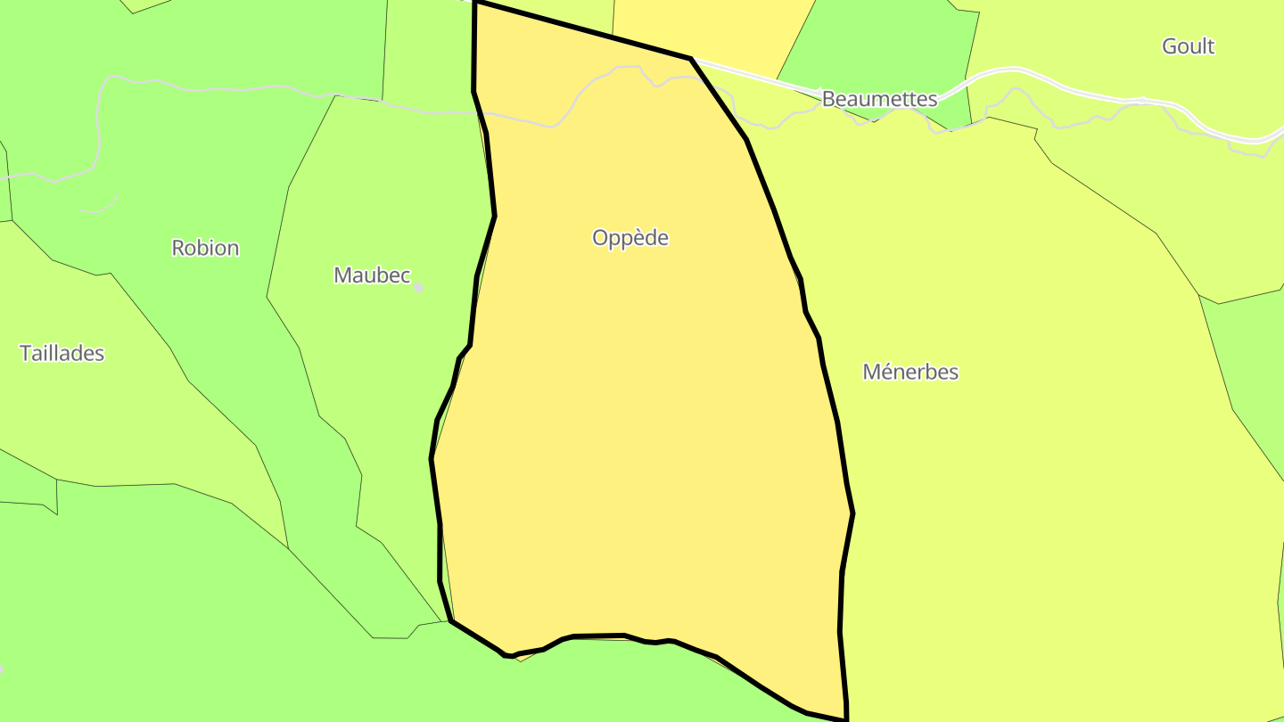 Carte des prix de l'immobilier Oppède