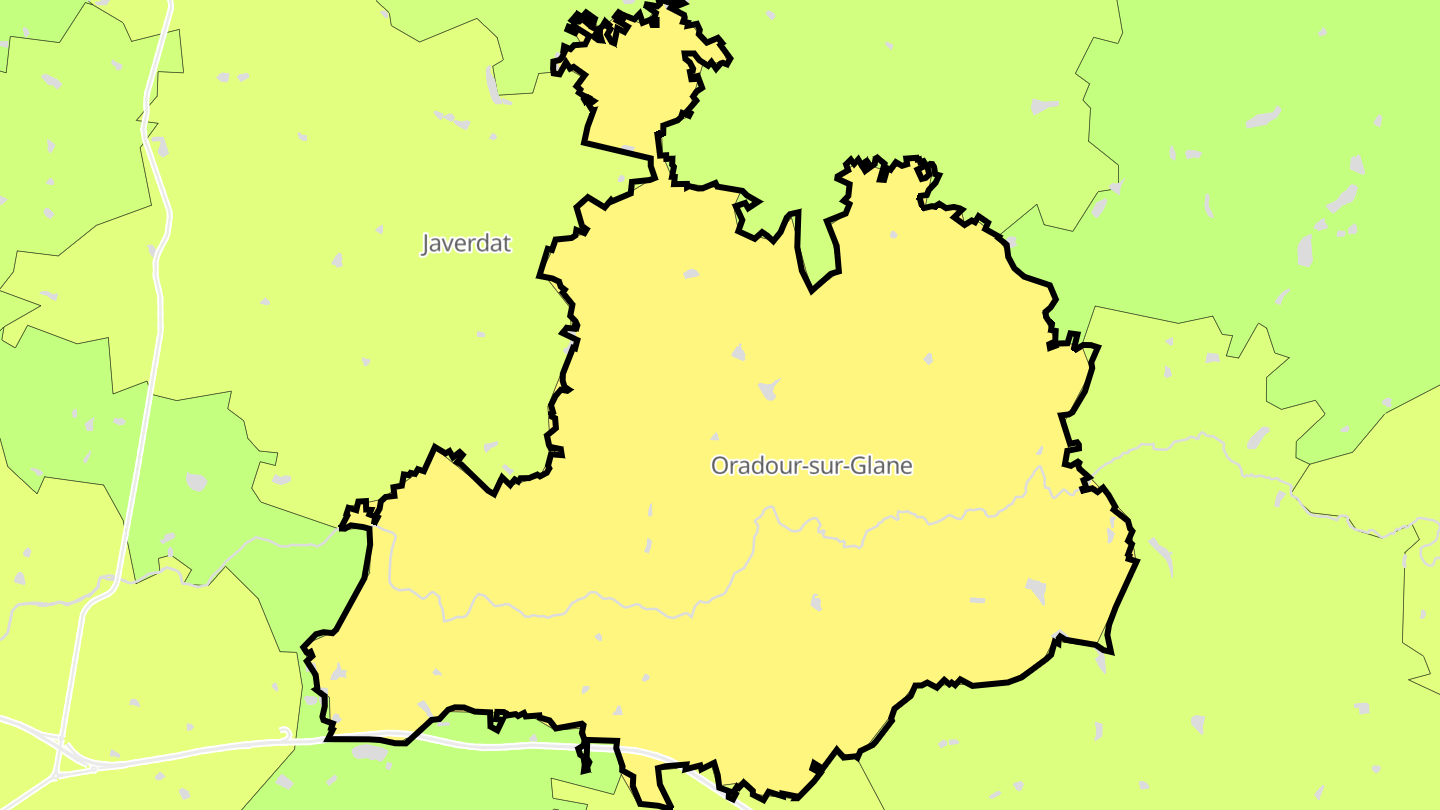 Carte des prix de l'immobilier Oradour-sur-Glane