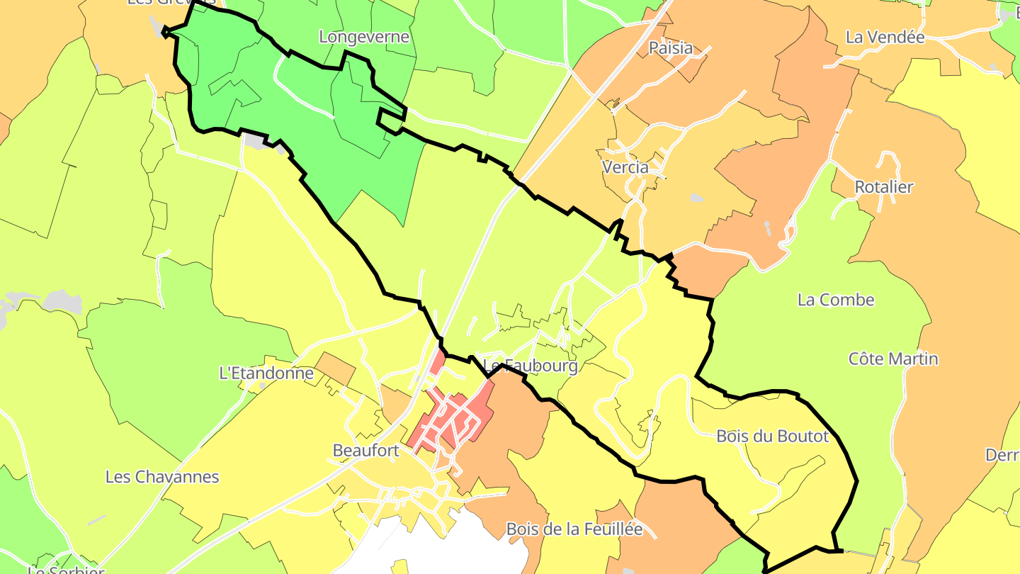 Carte des prix de l'immobilier Orbagna