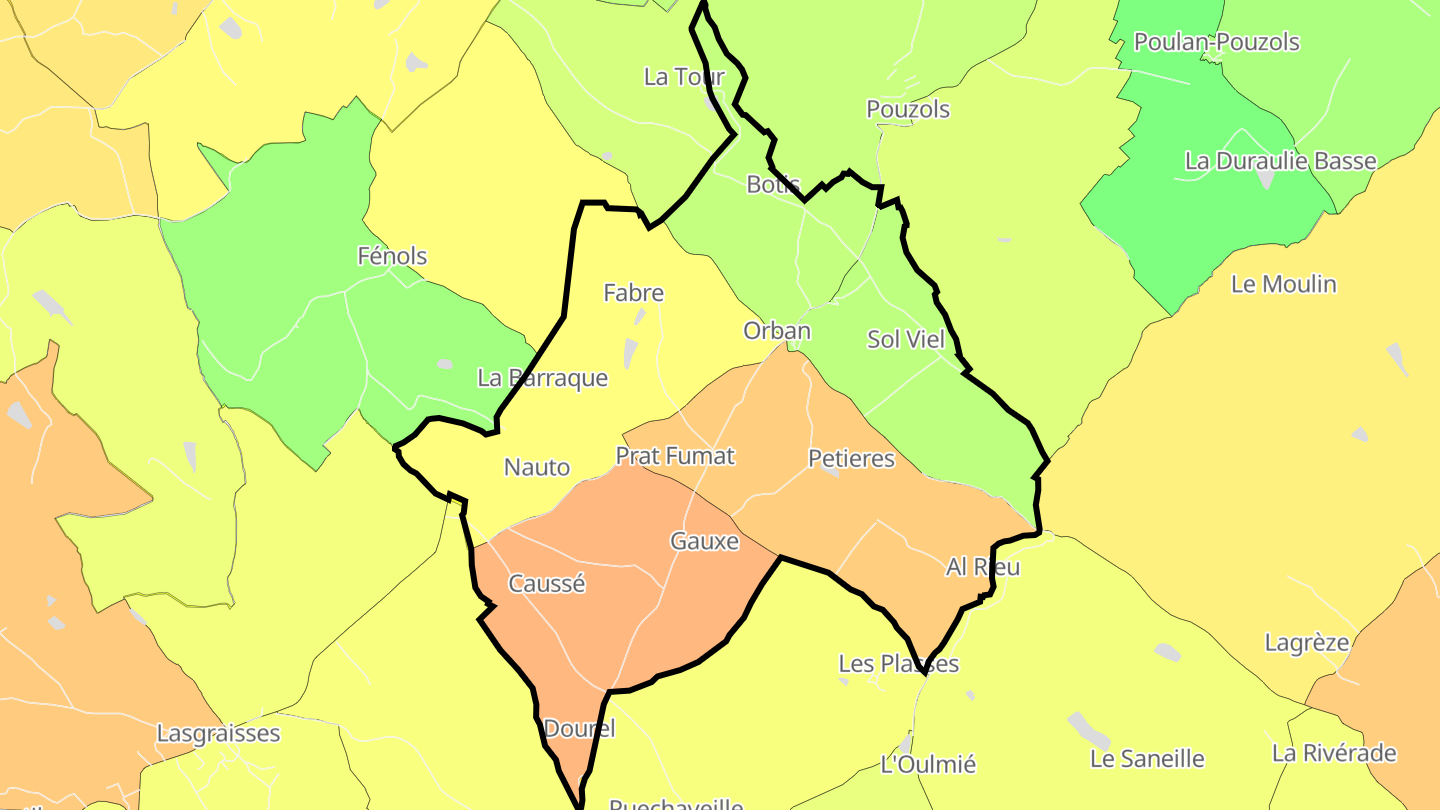 Carte des prix de l'immobilier Orban