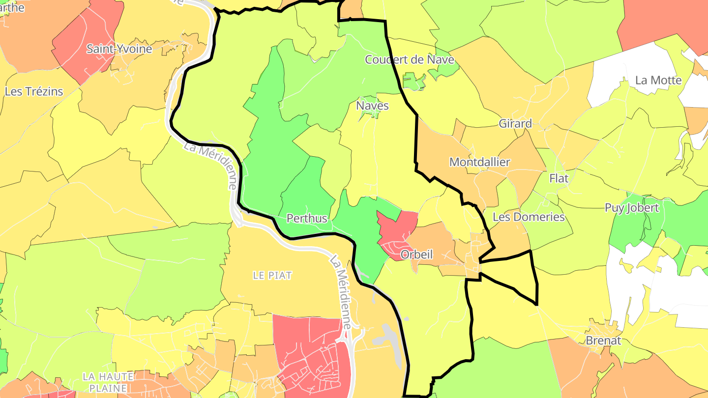 Carte des prix de l'immobilier Orbeil
