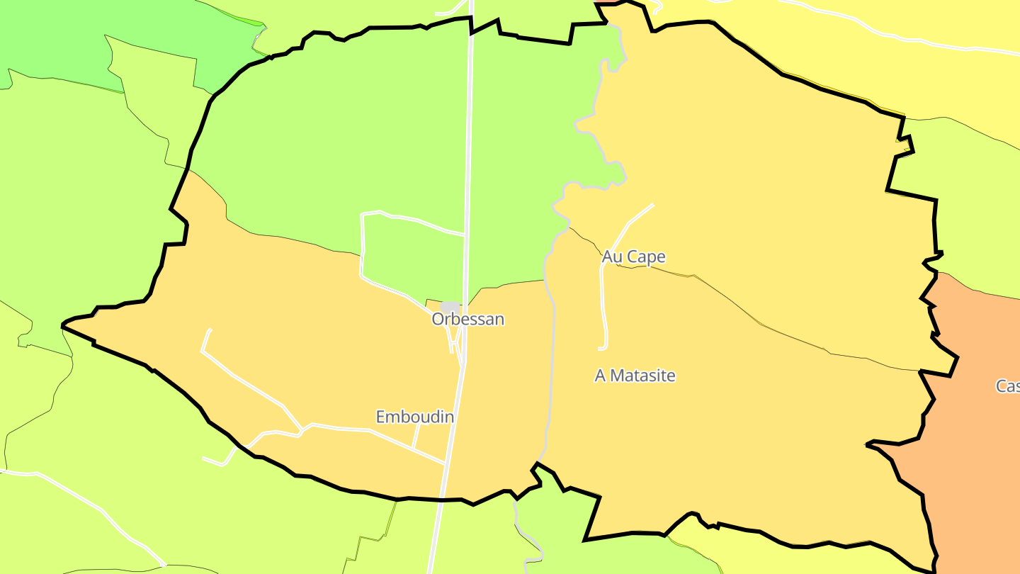 Carte des prix de l'immobilier Orbessan