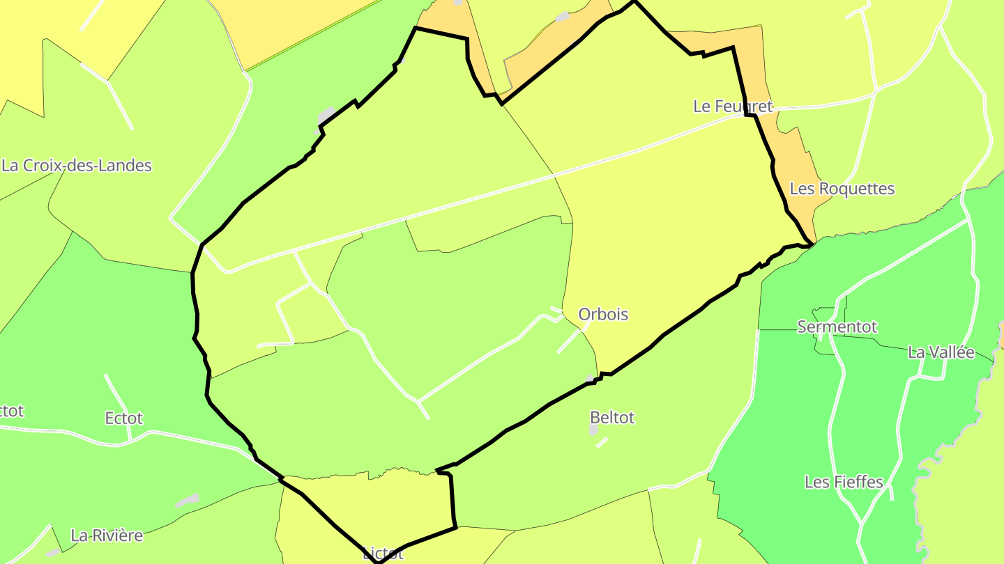 Carte des prix de l'immobilier Orbois